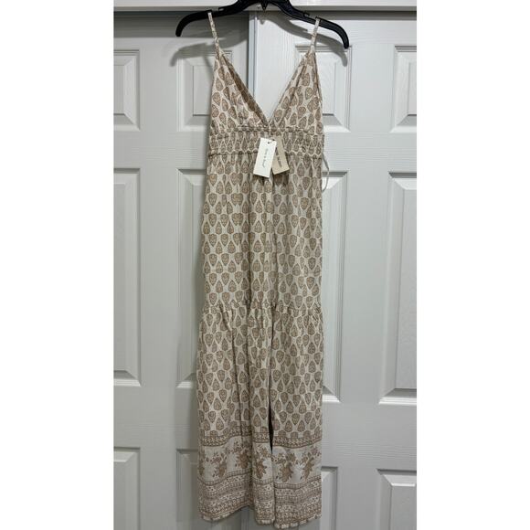 Sim & Sam Maxi Babydoll Dress Linen Blend Size Small Boho Cottacecore New NWT - Picture 1 of 8